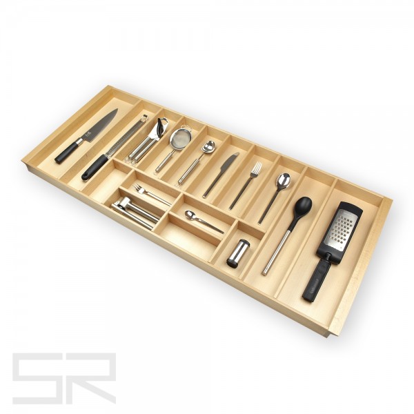 Besteckeinsatz K120 für schräge Zargen. Buche. Sofort lieferbar.