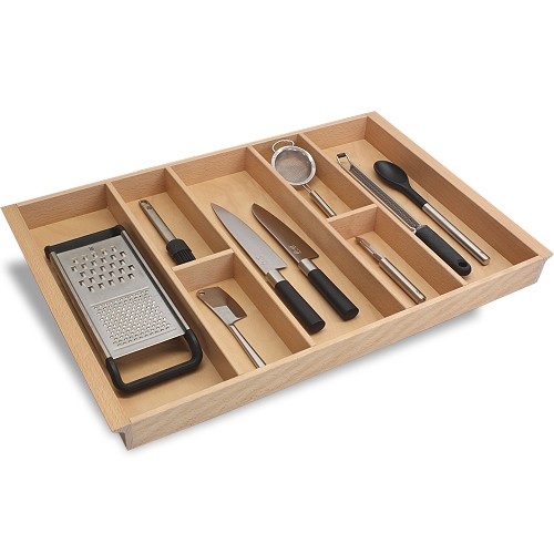 Mehrzweckeinsatz für Schubladen mir schrägen Zargen. Buche. *Tiefenkürzung*