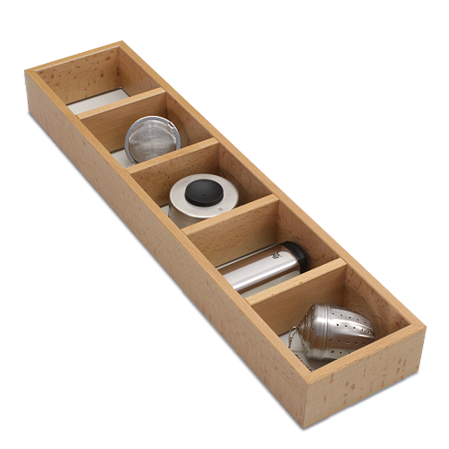 Mehrzweckelement mit 5-Facheinteilung. Für die individuelle Einteilung Ihrer Schubladen