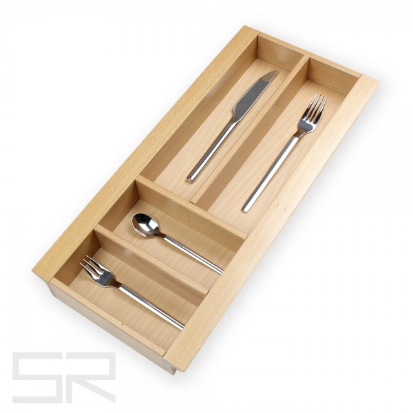 Passgenauer Besteckeinsatz aus Holz. Für Schubladen mit schrägen Zargen.*