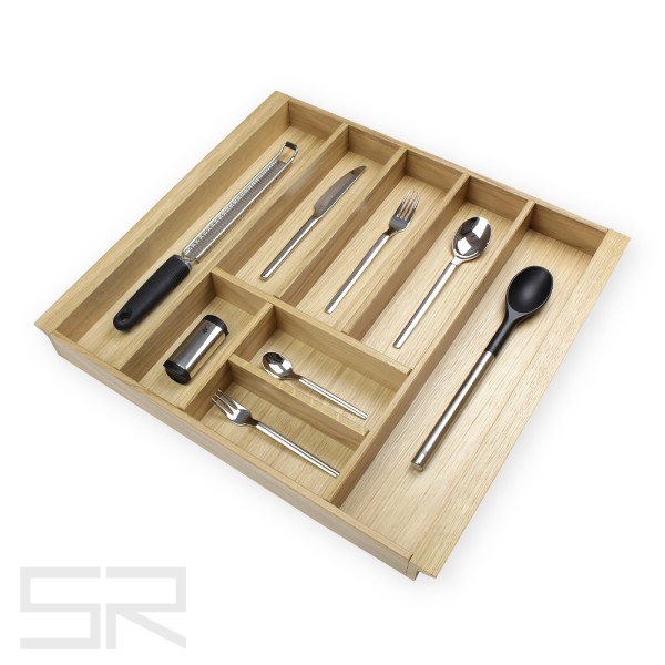 Besteckeinsatz K60 für schräge Zargen. Einzelstück. Eiche.