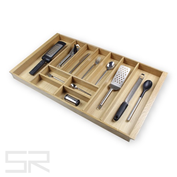 Besteckeinsatz K90 für schräge Zargen. Einzelstück. Eiche.