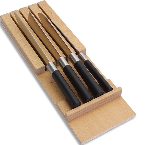 Messerblock für 3 bis 8 Kochmesser. Für diverse Schubladentiefen lieferbar.