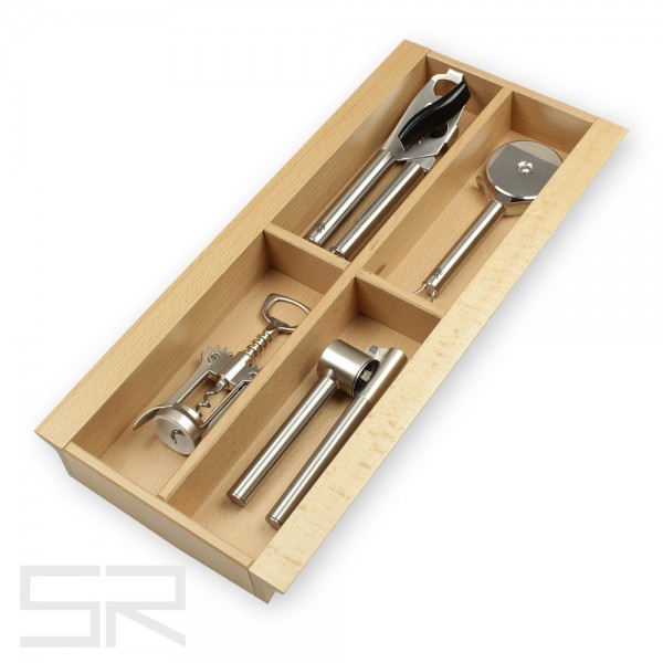 Mehrzweckeinsatz für Schublade mit schrägen Zargen